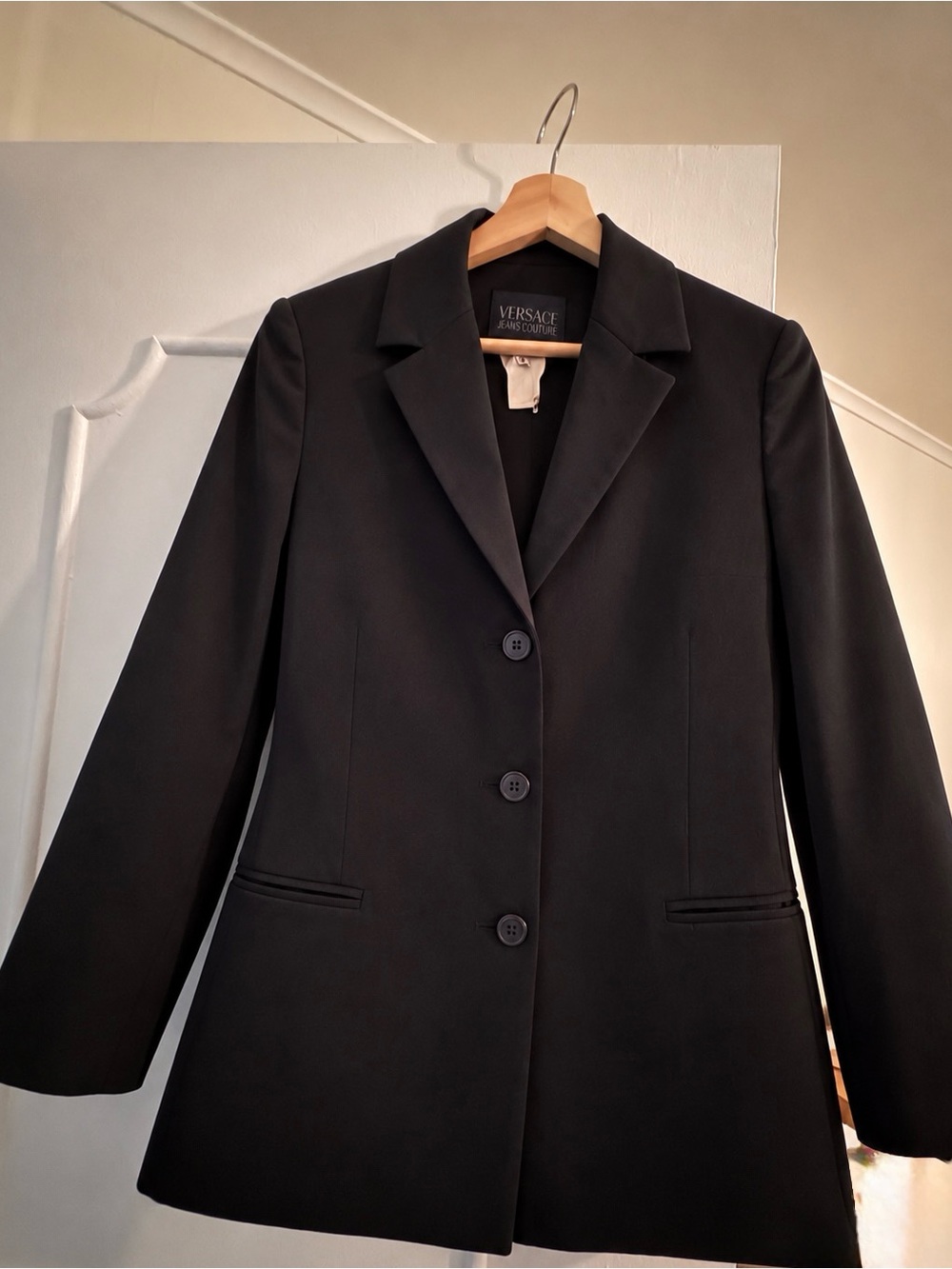 Versace Black Women's Tailored Blazer Jacket - Classic Three-Button